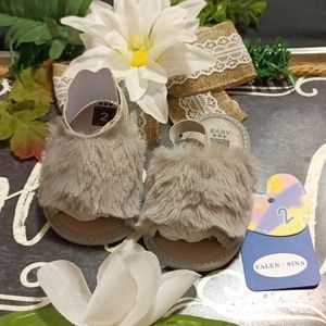 Valen .sina gray babies fur sandals size 2